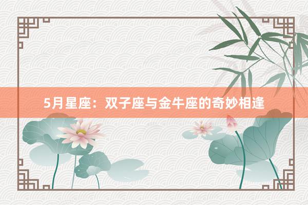 5月星座：双子座与金牛座的奇妙相逢